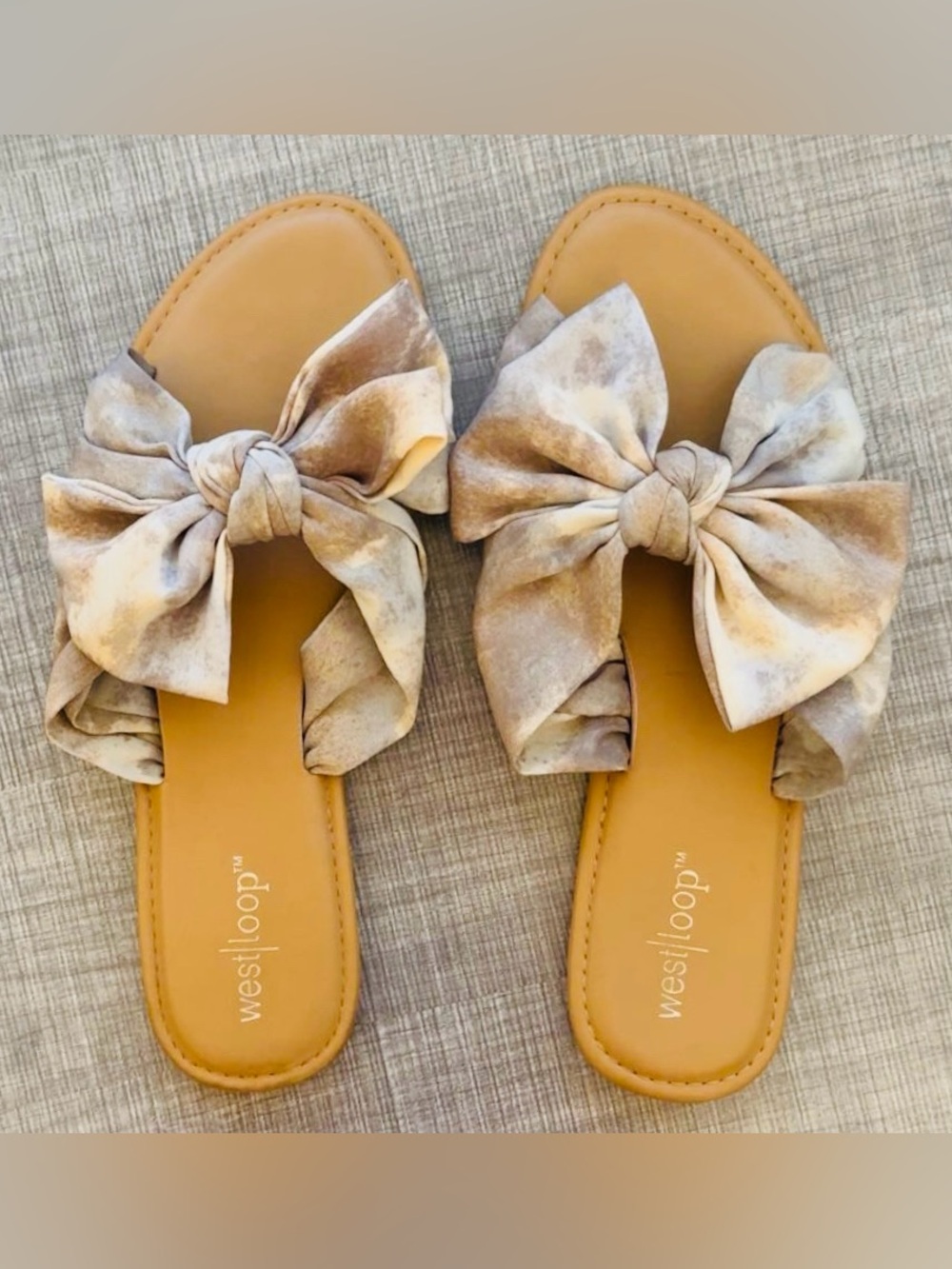 Silky Fabric Bow Sandals